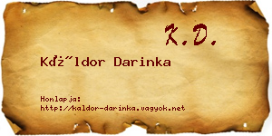 Káldor Darinka névjegykártya